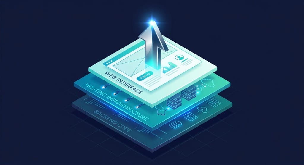 Stackvista layered stack: web interface, hosting infrastructure, and backend code
